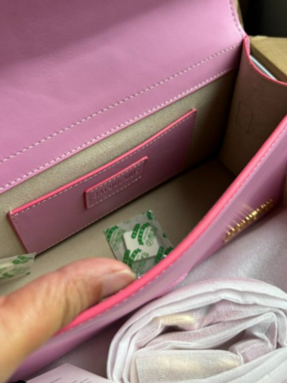 Jacquemus Le Bambino Long Medium Pink Leather Crossbody Bag - Picture 7 of 7
